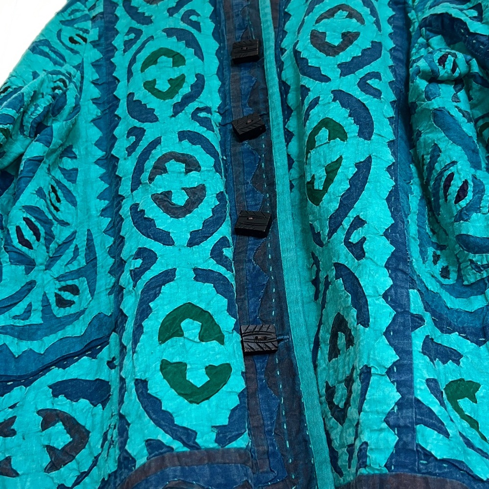 The Territory Ahead Vintage, Quilted, Appliqué Jacket with wood buttons - Sz XL - Picture 10 of 12